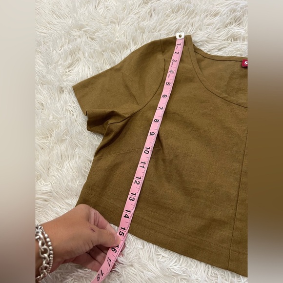 Staud Linen/Cotton Cropped Top - Size M - brown - Picture 8 of 8